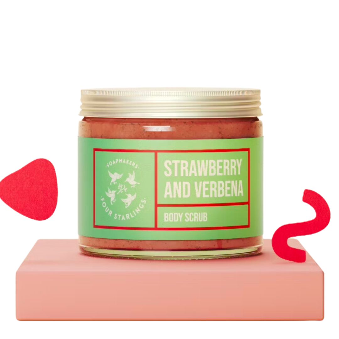 Strawberry and Verbena – sugar scrub , 250 ml – FOUR STARLINGS SOAPMAKERS